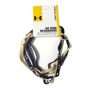 Under Armour UA Mini Headbands 1Pk 6 Bands Navy  Blue & Gold Notre Dame USNA